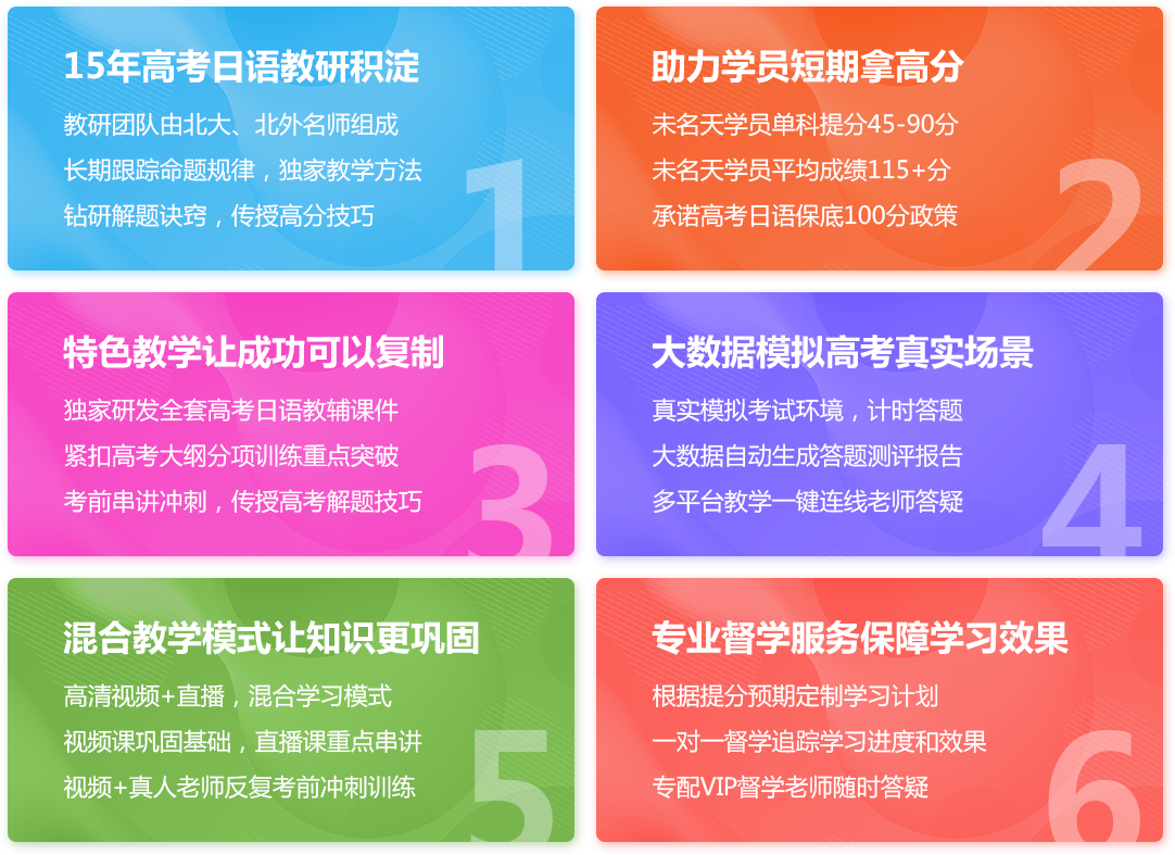 未名天六大优势 只为高考日语学员拿高分